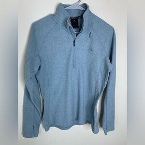 Adidas Light Blue Zip Up Sweater Athletic Knit